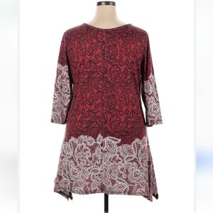 Plus Size 2X Firmiana tunic top long shirt women's blouse red black